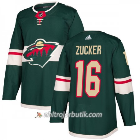 Män Ishockey Minnesota Wild Tröja Jason Zucker 16 Adidas 2017-2018 Grön Authentic